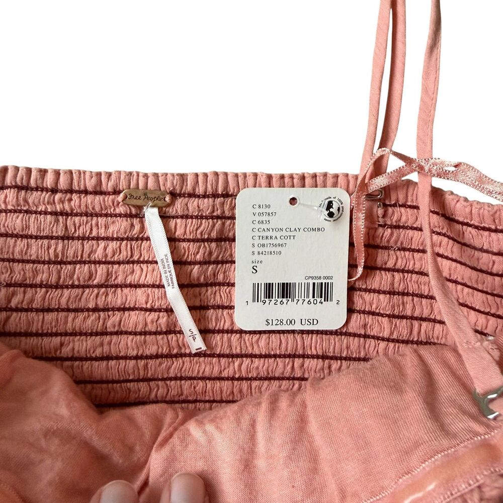 NWT Free People Mauve Crop Top Woven Size S Crochet Summer Tank Top Retails $100 - Picture 2 of 3